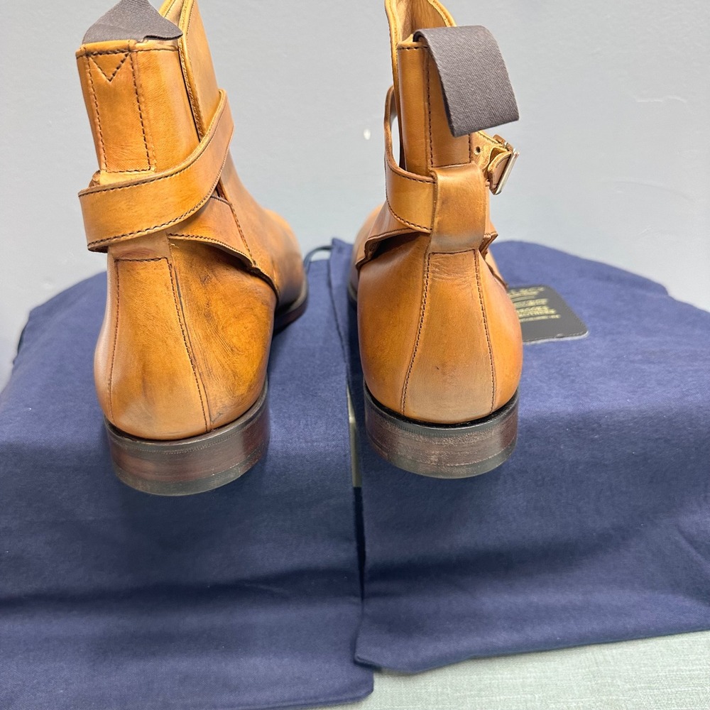 Brooks Brothers Peal & Co Mens Chestnut Burnished Leather Jodhpur Boots 10 D NEW - Picture 4 of 16